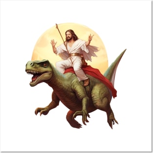 Jesus On Dinosaur Posters and Art